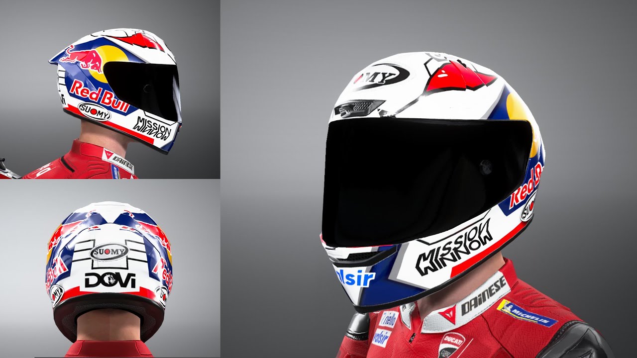 Detail Andrea Dovizioso Helmet 2018 Nomer 44