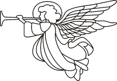 Detail Angel Clipart Black And White Nomer 9