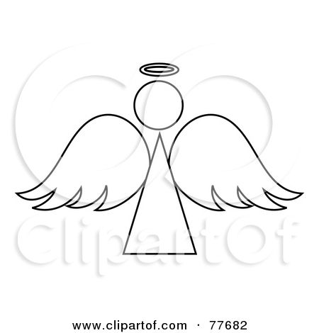 Detail Angel Clipart Black And White Nomer 12