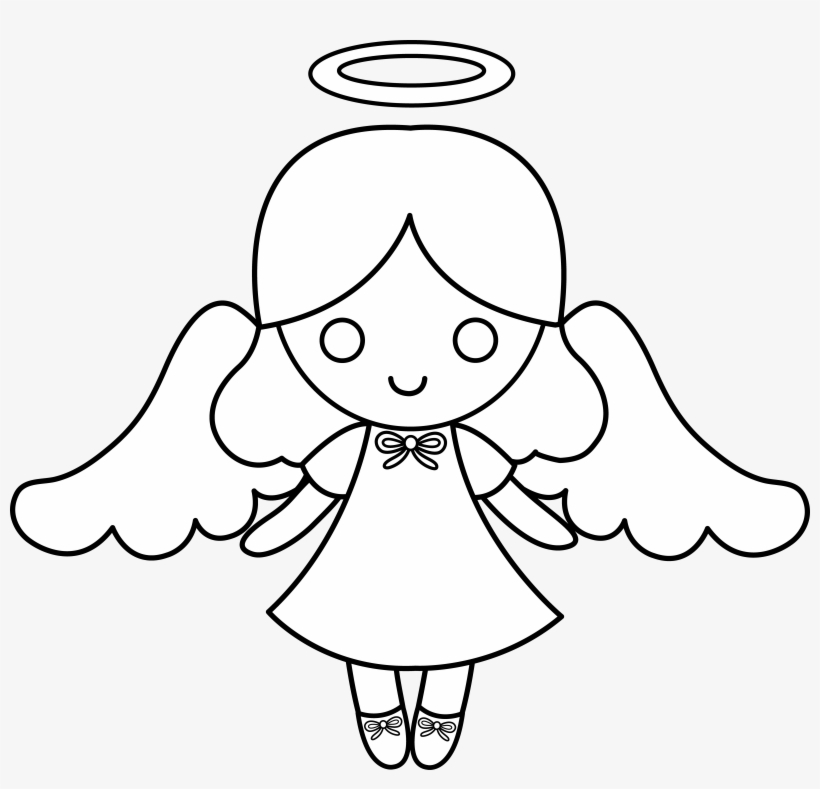 Detail Angel Clipart Black And White Nomer 13