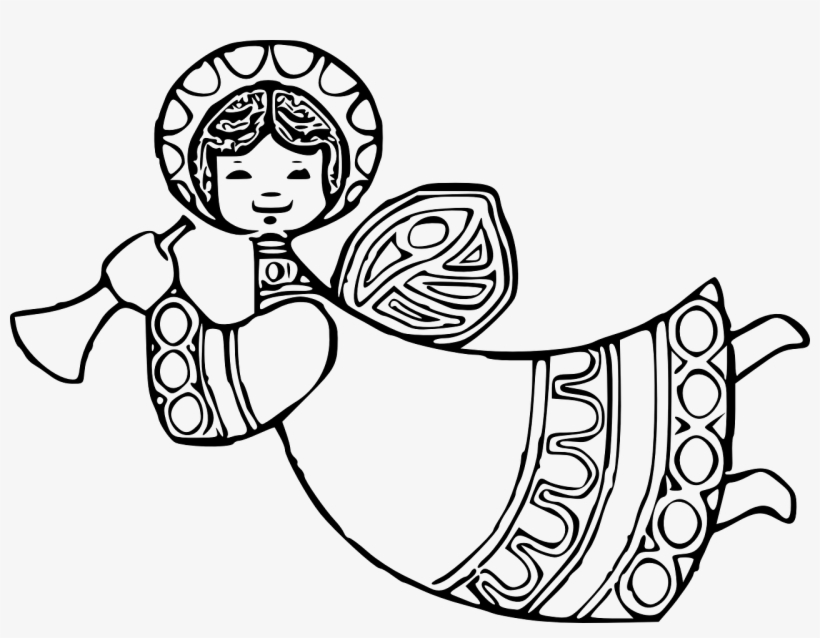Detail Angel Clipart Black And White Nomer 29