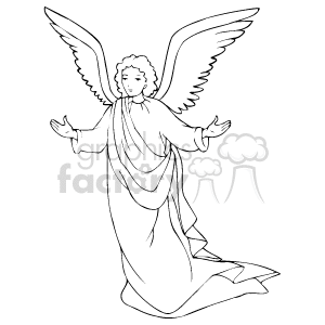 Detail Angel Clipart Black And White Nomer 38