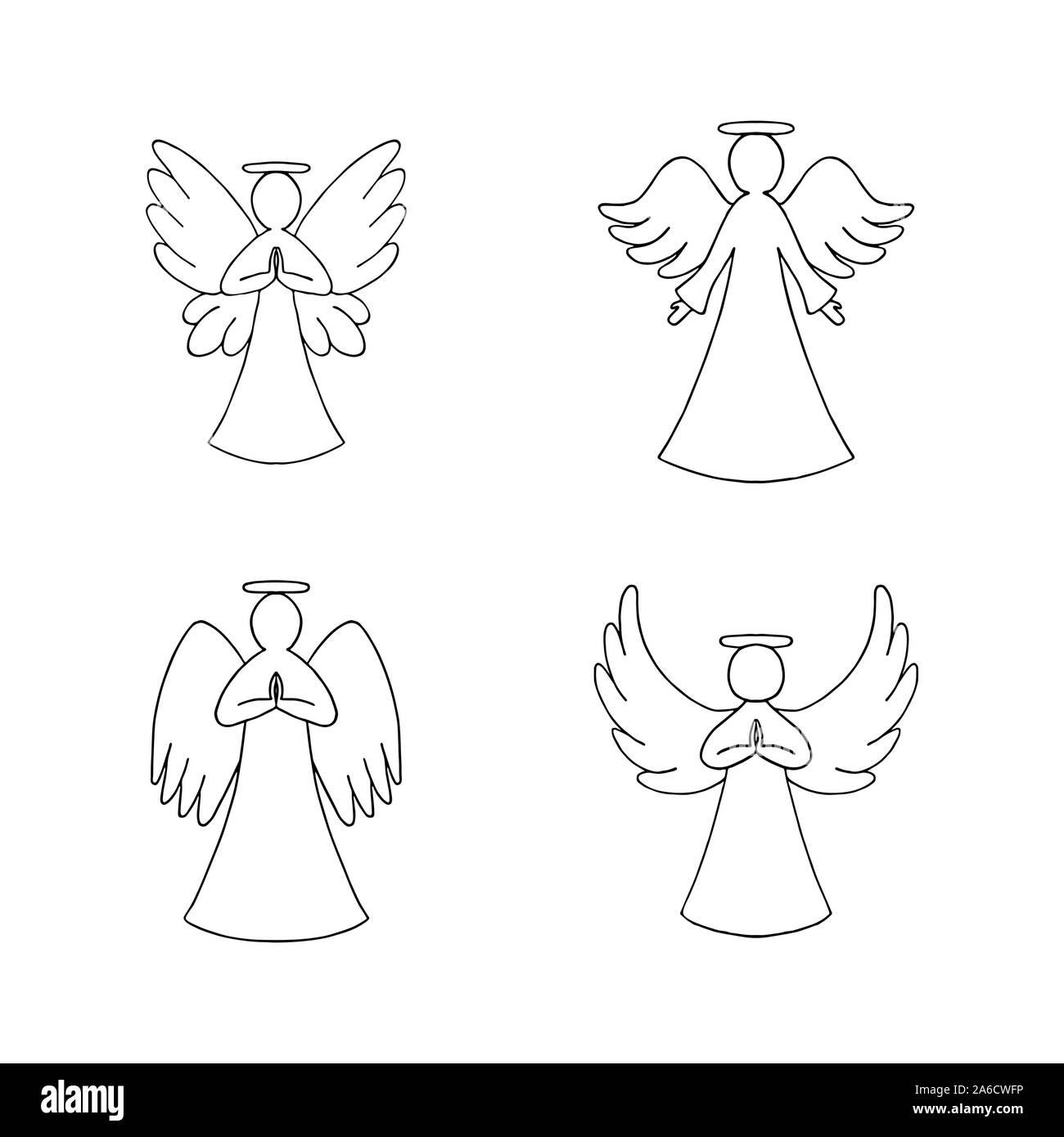 Detail Angel Outline Clip Art Nomer 9