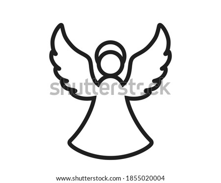 Detail Angel Outline Clip Art Nomer 15