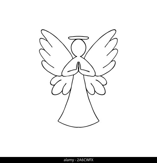 Detail Angel Outline Clip Art Nomer 19