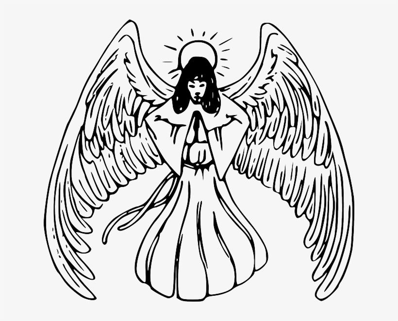 Detail Angel Outline Clip Art Nomer 34