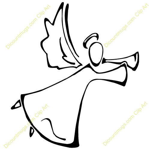 Detail Angel Outline Clip Art Nomer 35