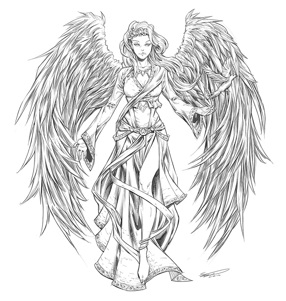 Detail Angel Sketch Images Nomer 43