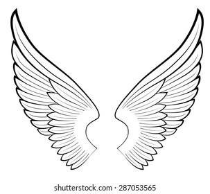 Detail Angel Wing Vector Nomer 3