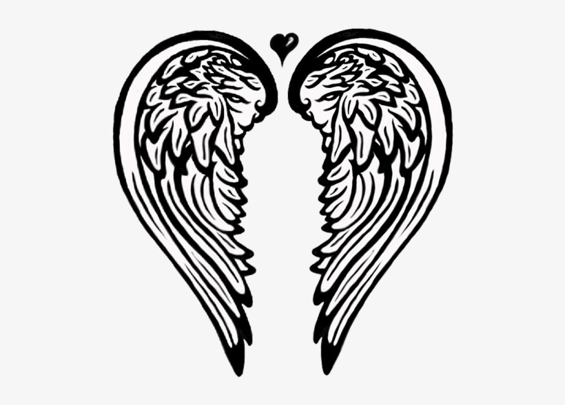 Detail Angel Wings Black And White Clipart Nomer 13