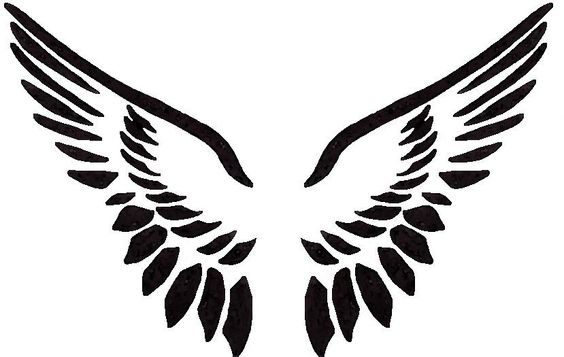 Detail Angel Wings Black And White Clipart Nomer 20