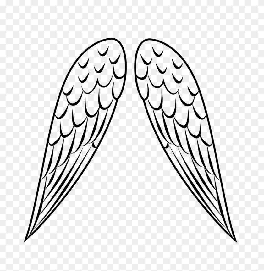 Detail Angel Wings Black And White Clipart Nomer 46