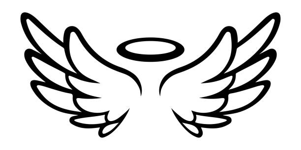 Detail Angel Wings Black And White Clipart Nomer 47