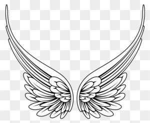 Detail Angel Wings Black And White Clipart Nomer 9