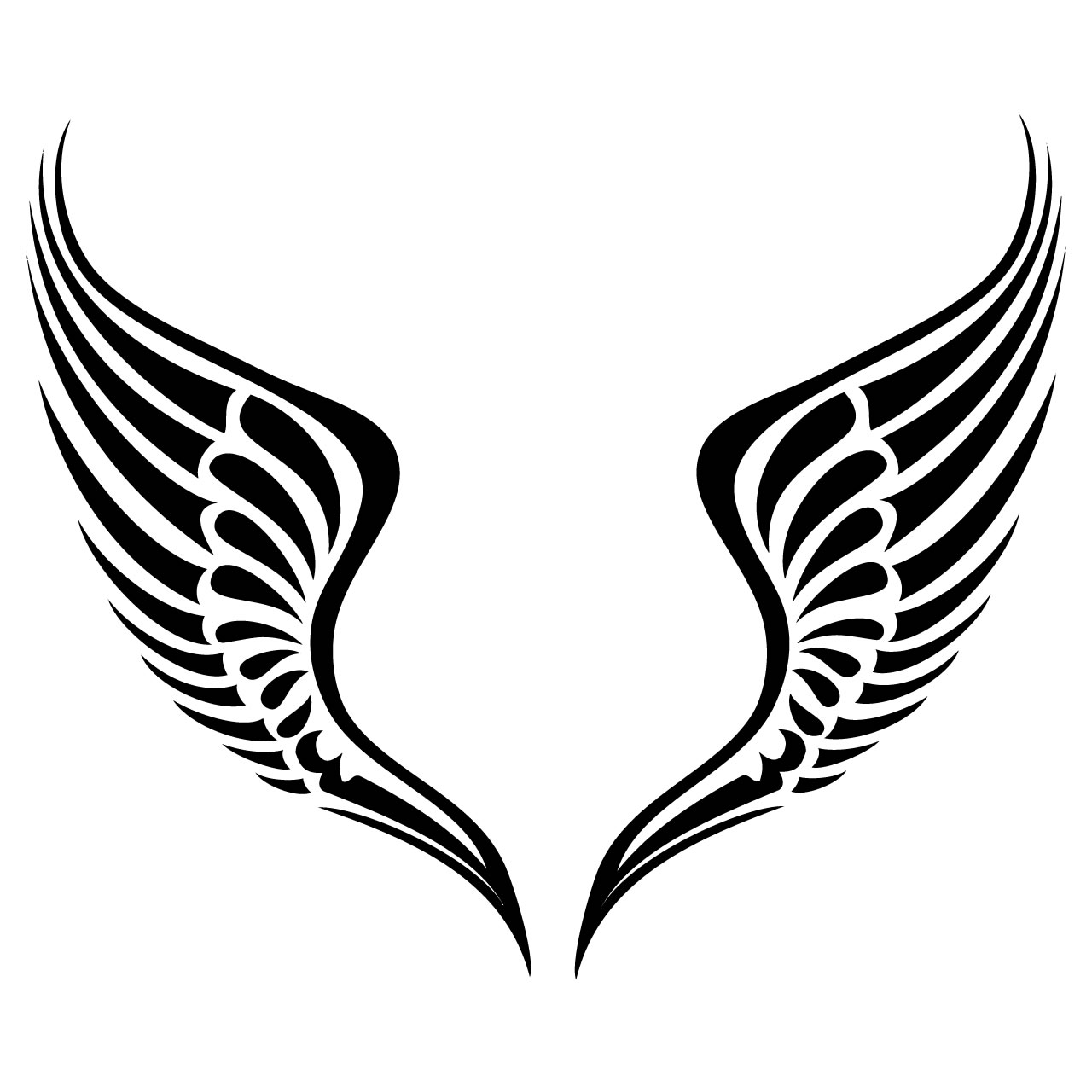 Detail Angel Wings Clipart Black And White Nomer 38
