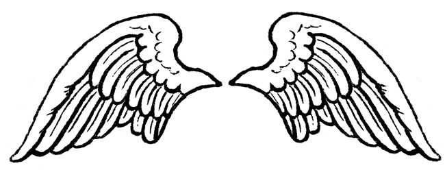 Detail Angel Wings Clipart Black And White Nomer 8