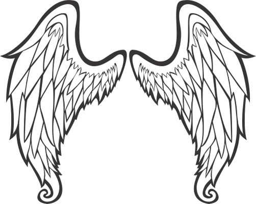 Detail Angel Wings Outline Clip Art Nomer 16