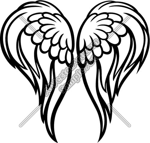 Detail Angel Wings Outline Clip Art Nomer 24