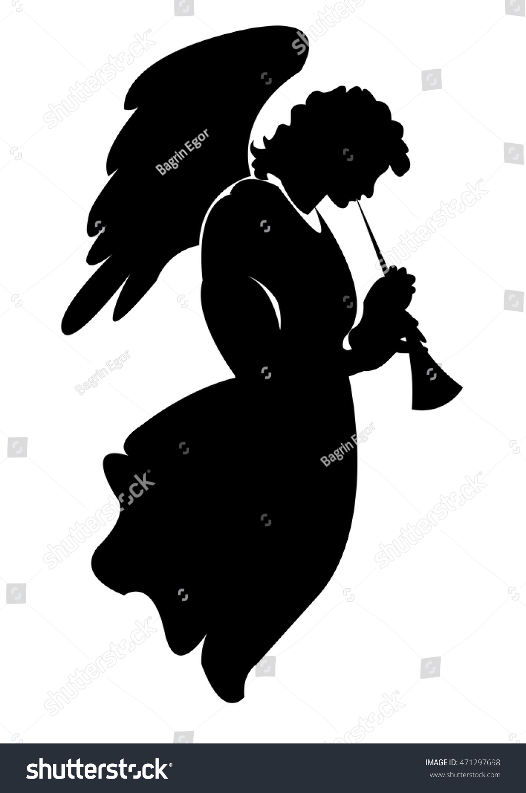 Detail Angel With Trumpet Silhouette Nomer 43