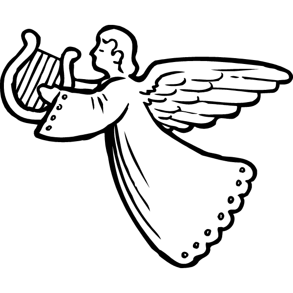 Detail Angels Clipart Black And White Nomer 9