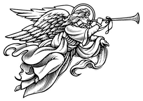 Detail Angels Clipart Black And White Nomer 16