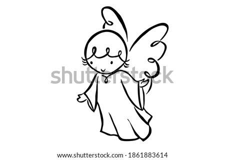 Detail Angels Clipart Black And White Nomer 29