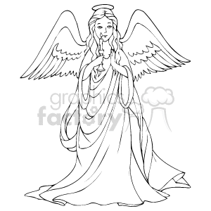 Detail Angels Clipart Black And White Nomer 36