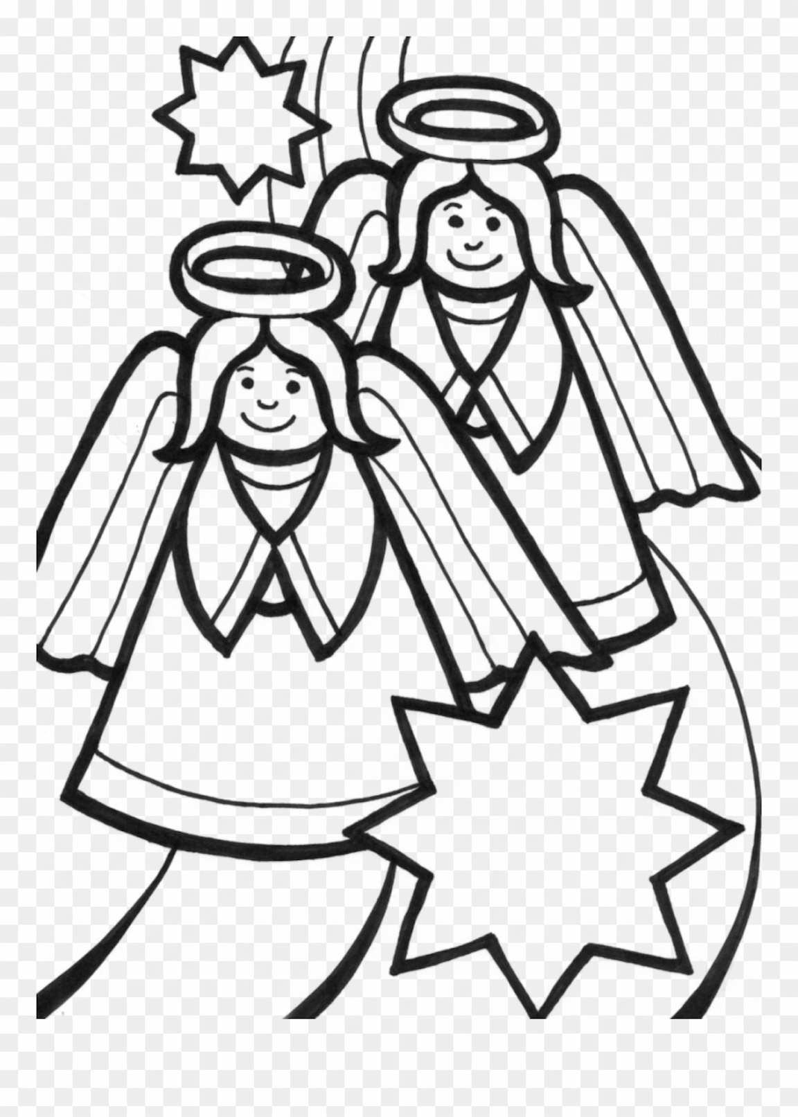 Detail Angels Clipart Black And White Nomer 43