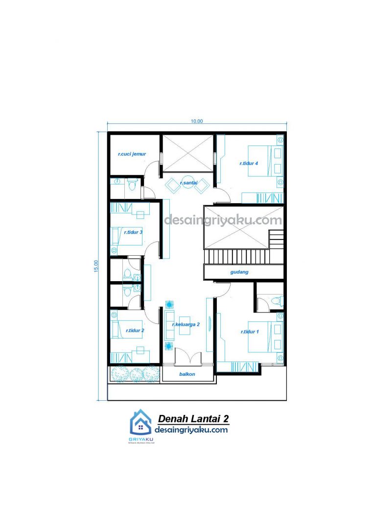 Download Anggaran Rumah 2 Lantai 10x15 Nomer 8