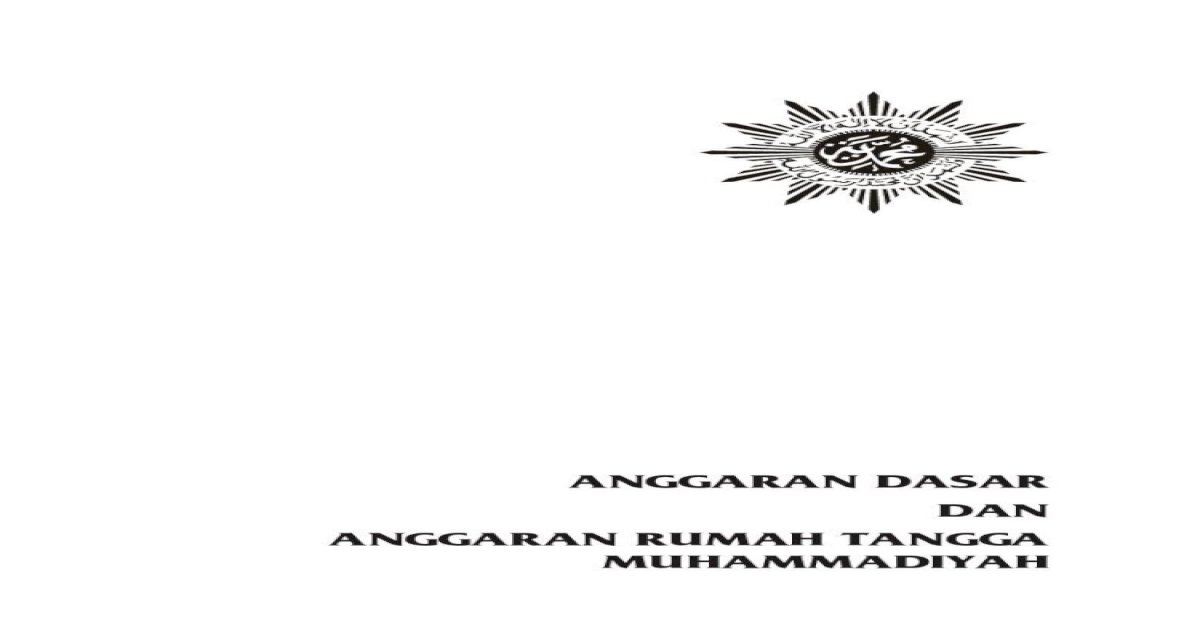 Detail Anggaran Rumah Tangga Muhammadiyah Nomer 25