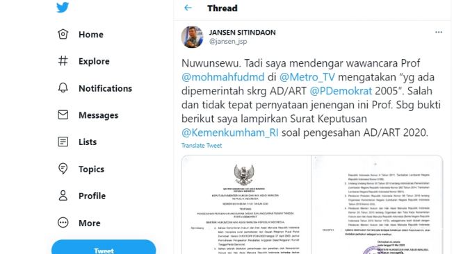 Detail Anggaran Rumah Tangga Partai Demokrat Nomer 2