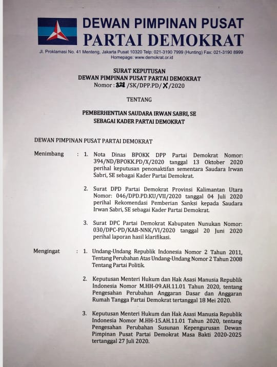 Detail Anggaran Rumah Tangga Partai Demokrat Nomer 23