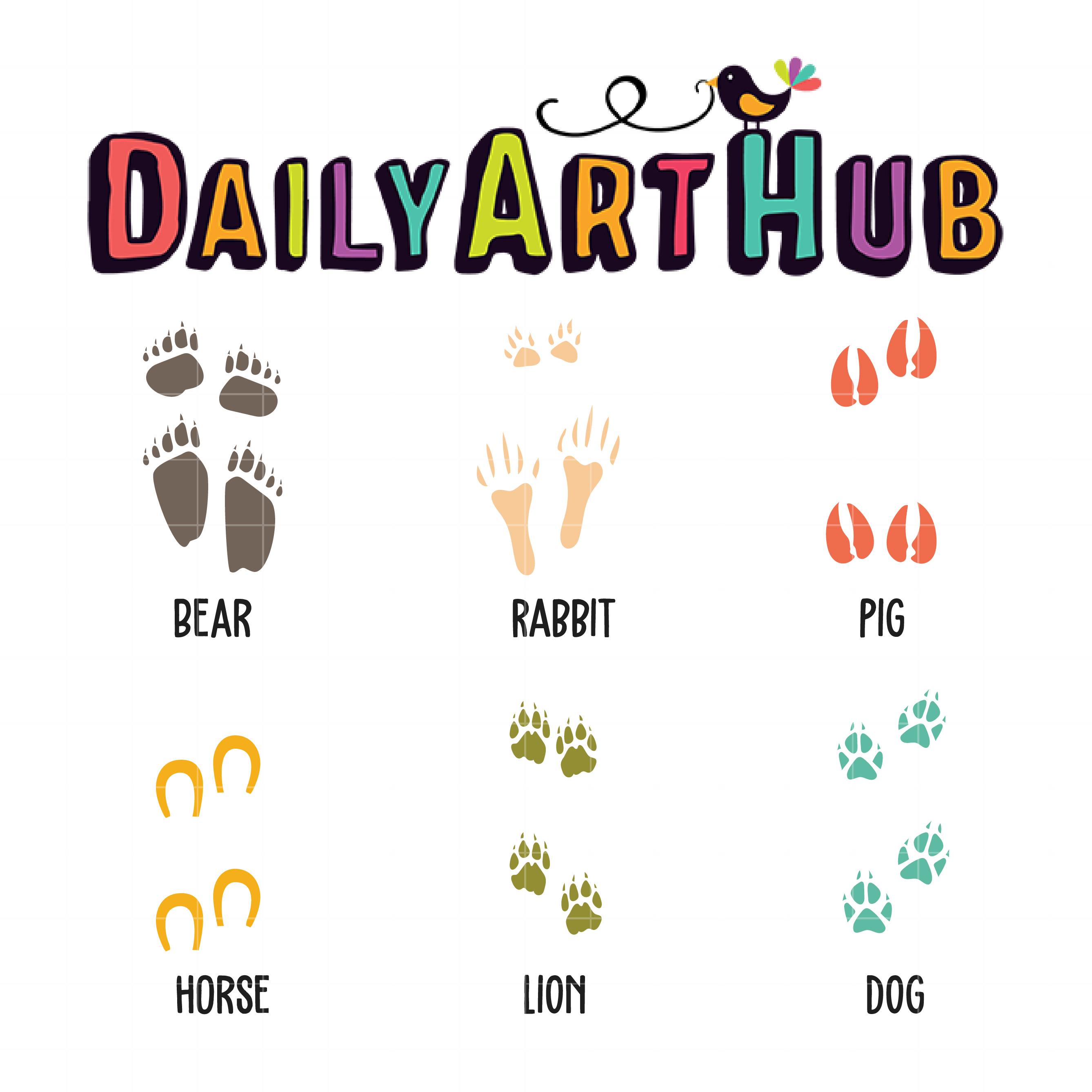 Detail Animal Footprints Clip Art Nomer 25