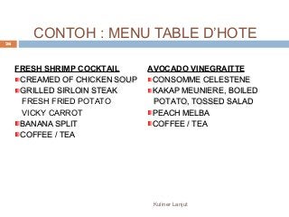 Detail Contoh Menu Table D Hote Nomer 42
