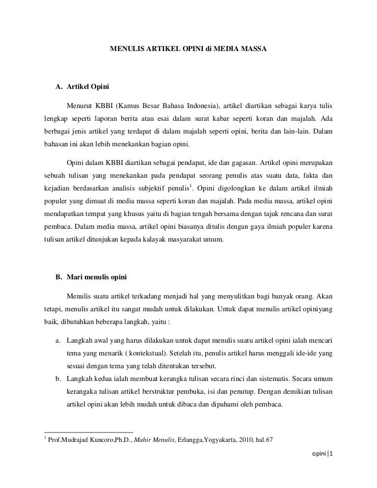 Detail Contoh Menulis Opini Nomer 4