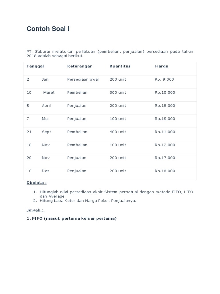 Detail Contoh Metode Fifo Nomer 17