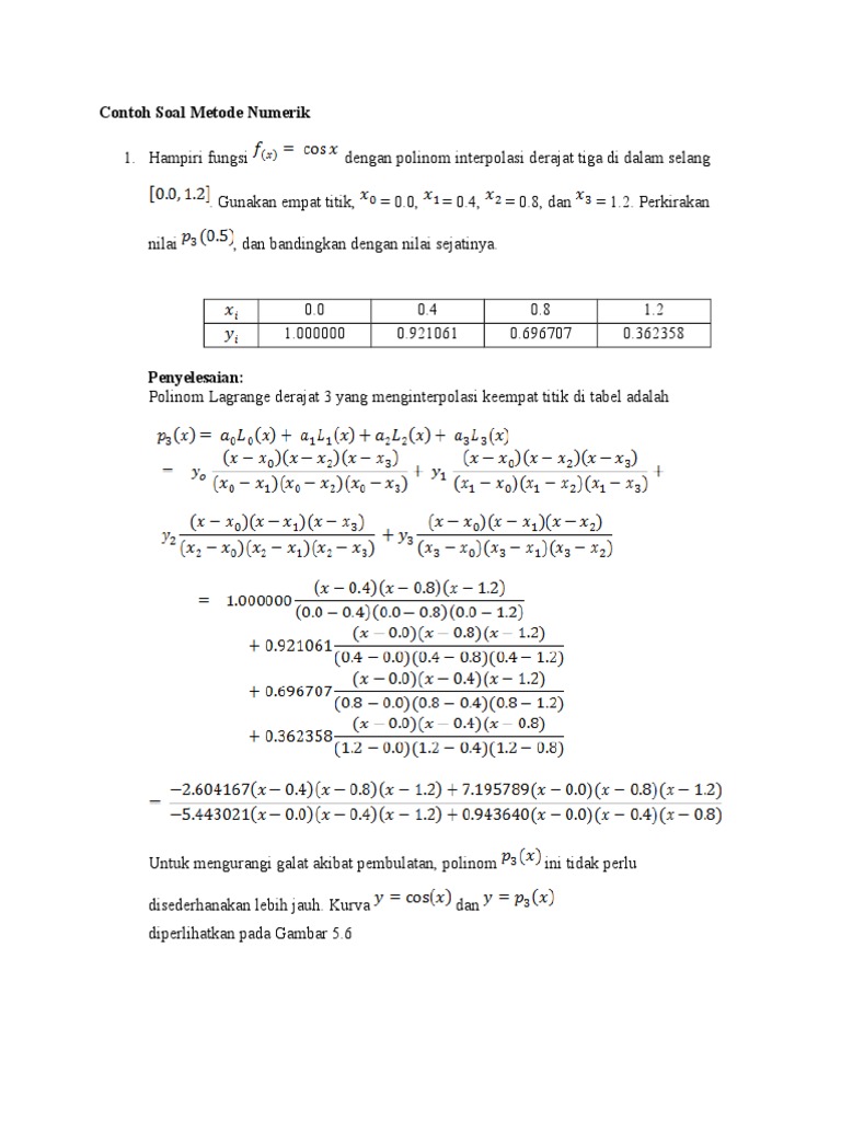 Detail Contoh Metode Numerik Nomer 2