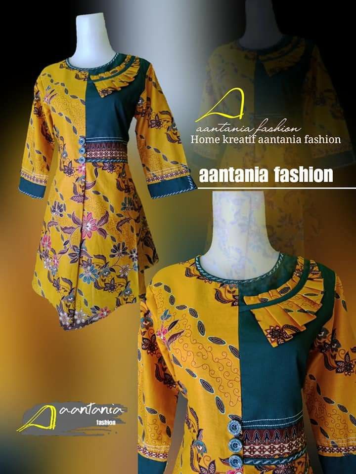 Detail Contoh Model Baju Batik Kombinasi Nomer 23