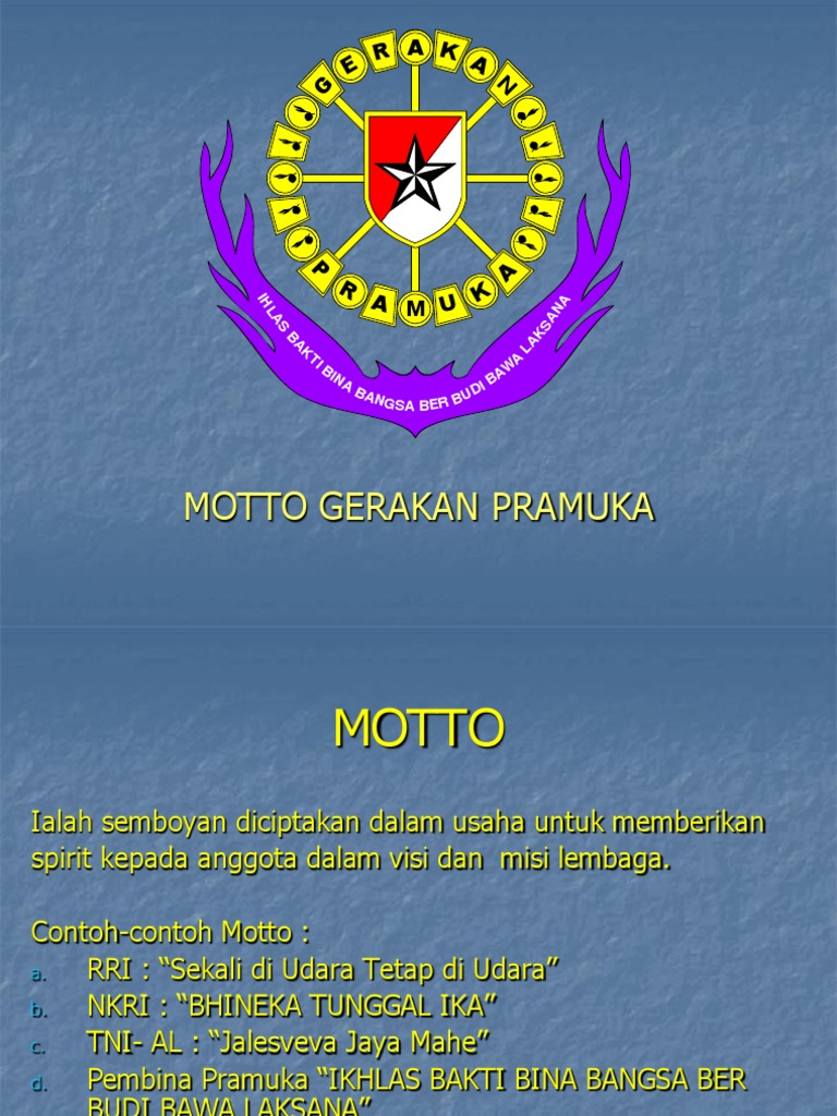 Detail Contoh Motto Pramuka Nomer 2