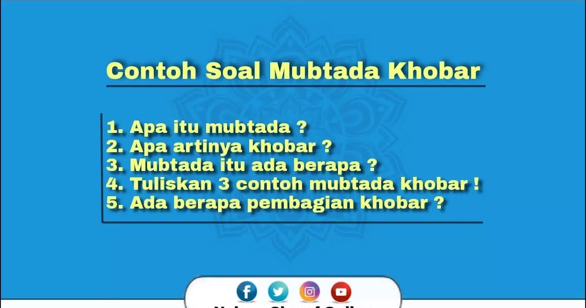 Detail Contoh Mubtada Khobar Nomer 43