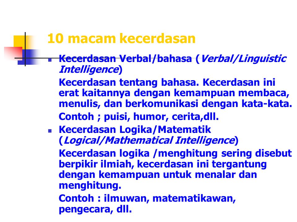 Detail Contoh Multiple Intelligence Nomer 21