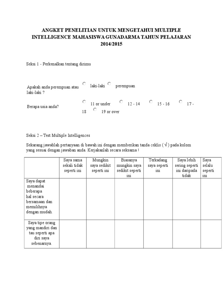 Detail Contoh Multiple Intelligence Nomer 43