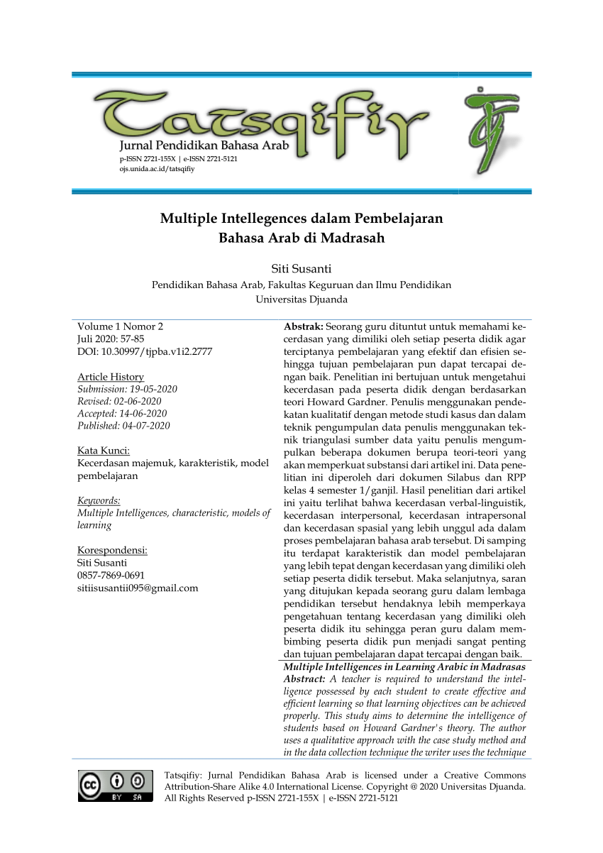 Detail Contoh Multiple Intelligence Nomer 48