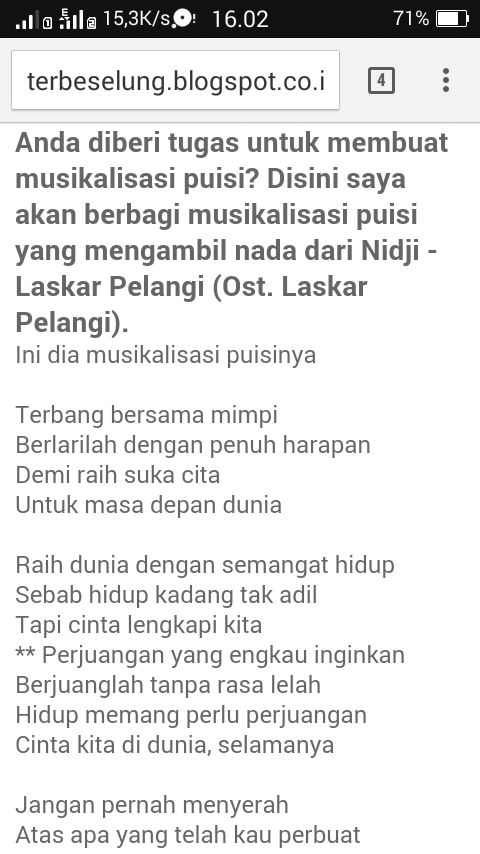 Detail Contoh Musikalisasi Puisi Nomer 4