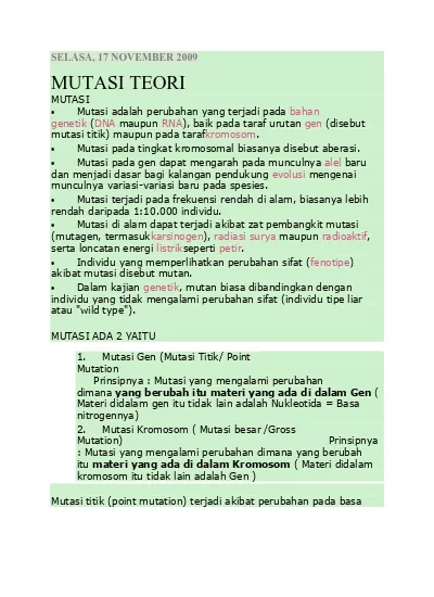 Detail Contoh Mutasi Kromosom Nomer 48