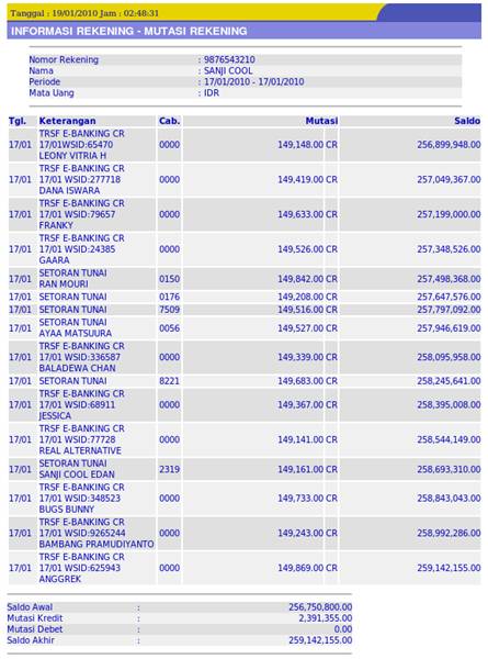 Detail Contoh Mutasi Rekening Bca Nomer 3