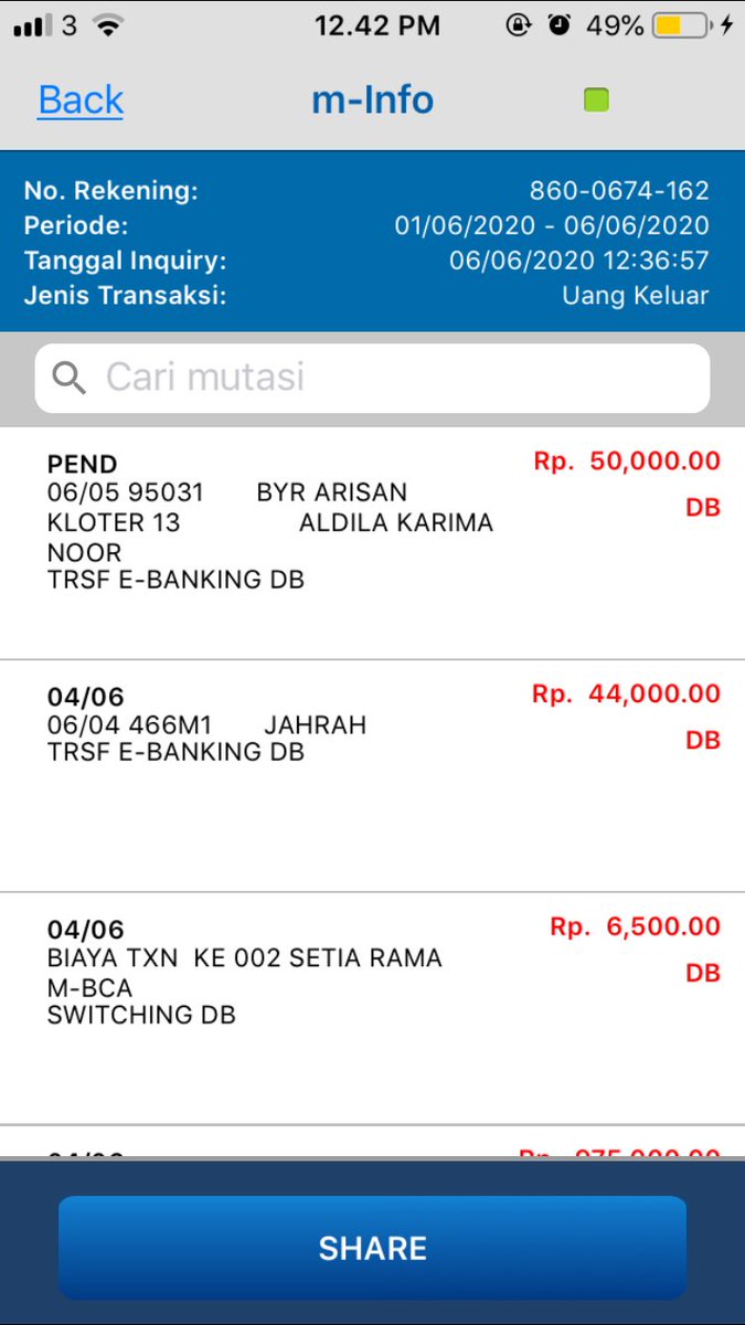 Detail Contoh Mutasi Rekening Bca Nomer 8