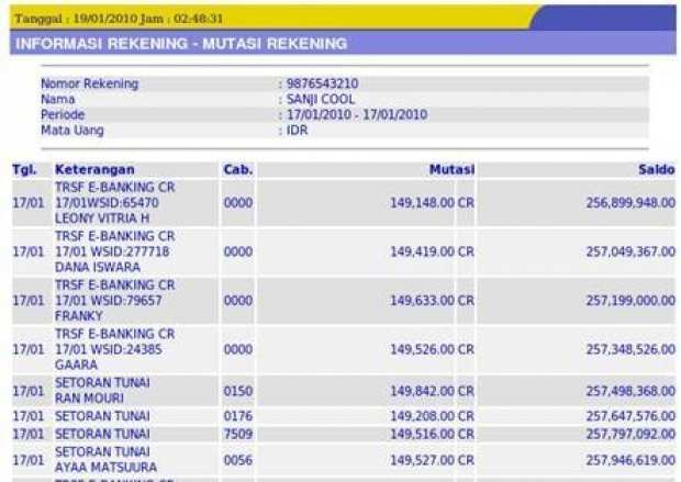 Detail Contoh Mutasi Rekening Bri Nomer 8