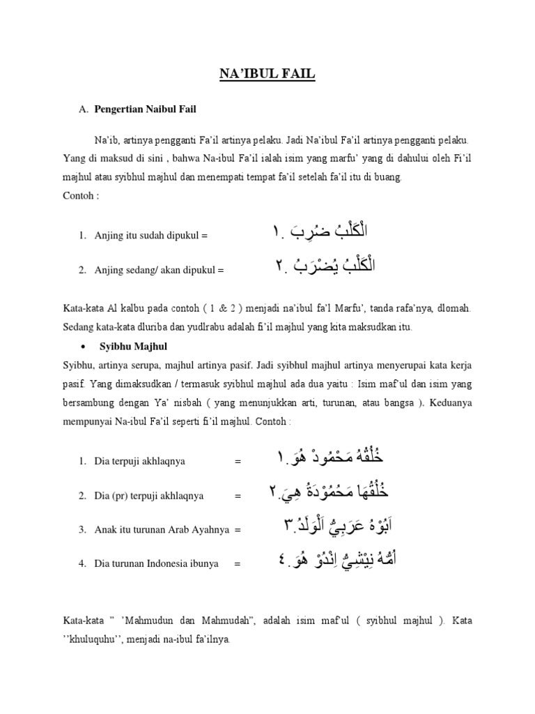 Detail Contoh Naibul Fail Dalam Al Quran Nomer 14