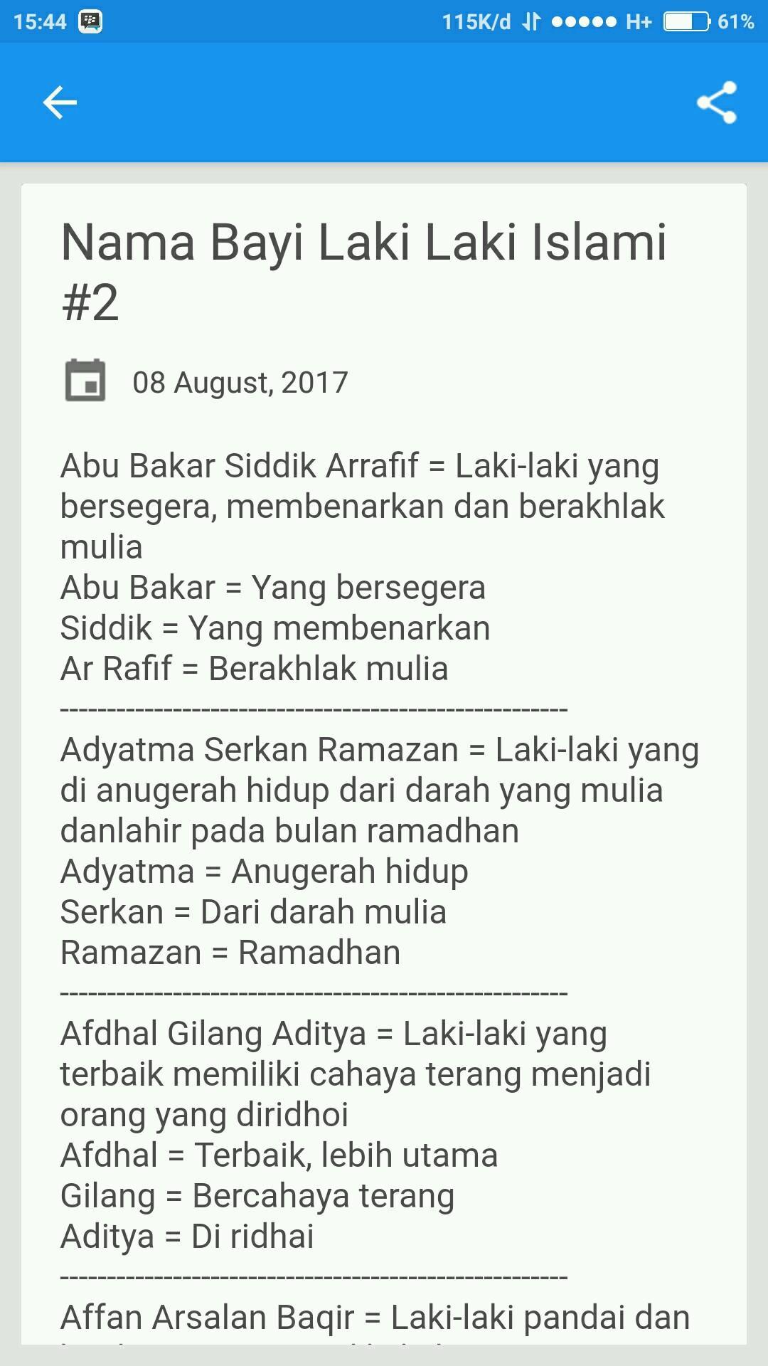 Detail Contoh Nama Bayi Laki Laki Islami Nomer 12